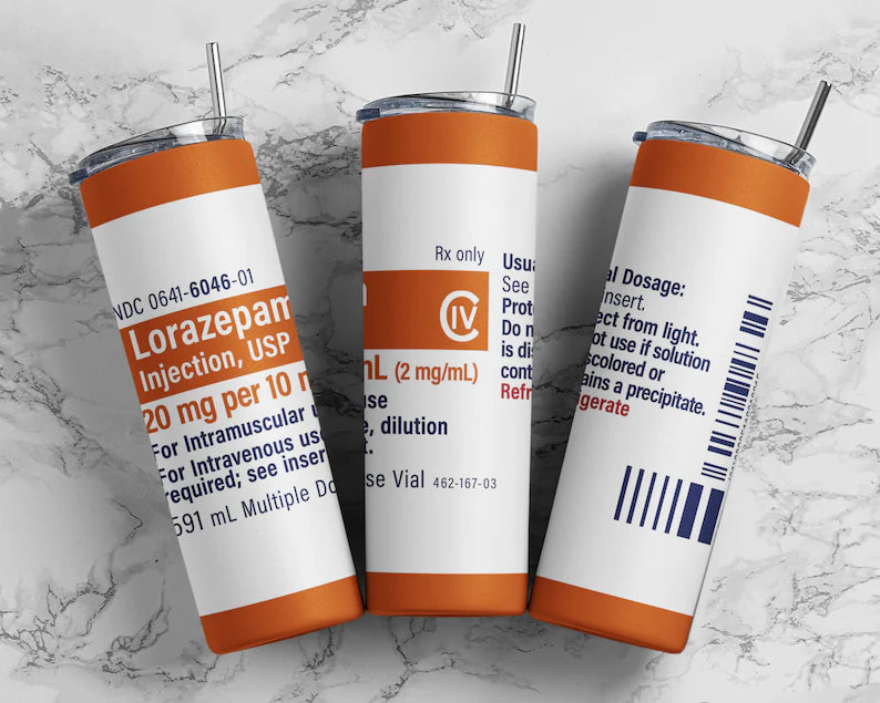 Prescription-Label Water Bottle – Funny Medical-Style Tumbler for Adults